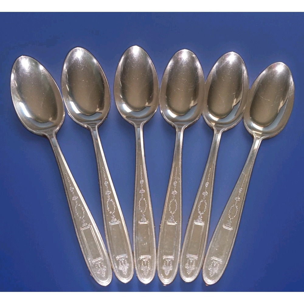 Lot of 6 Vintage Oneida Community Plate 1921 Grosvenor Silverplate Teaspoons 6"